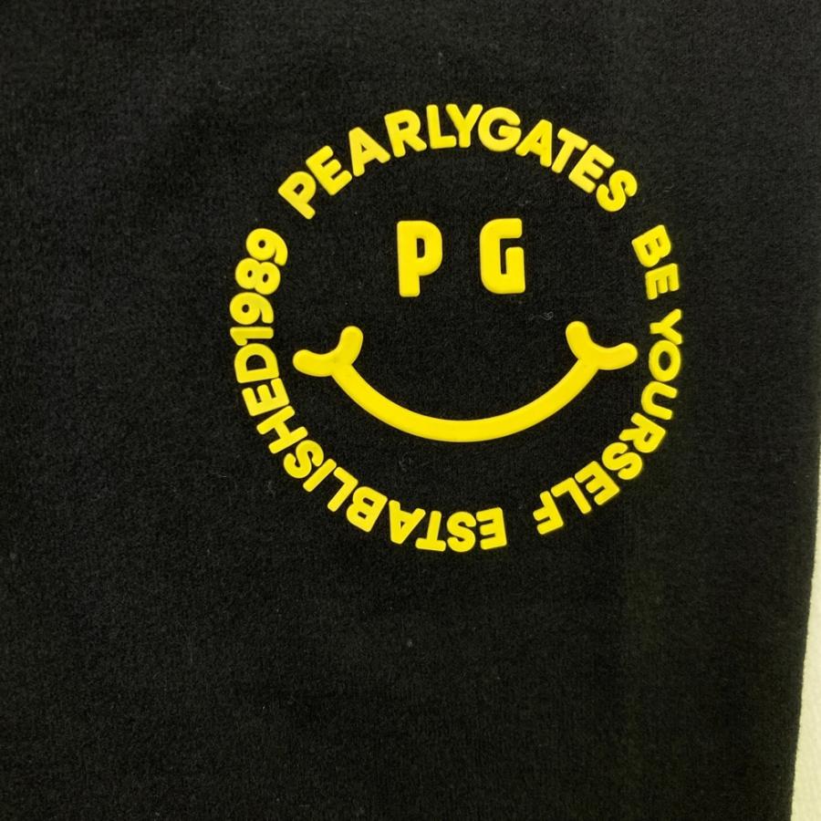 サイズ：0 PEARLY GATES パーリーゲイツ 2025年モデル 起毛 ハイネック 長袖Tシャツ ニコちゃん  ブラック系 [240101674050] ゴルフウェア レディース ストスト PEARLY GATES（パーリーゲイツ） 2025年モデル 起毛 ハイネック 長袖T