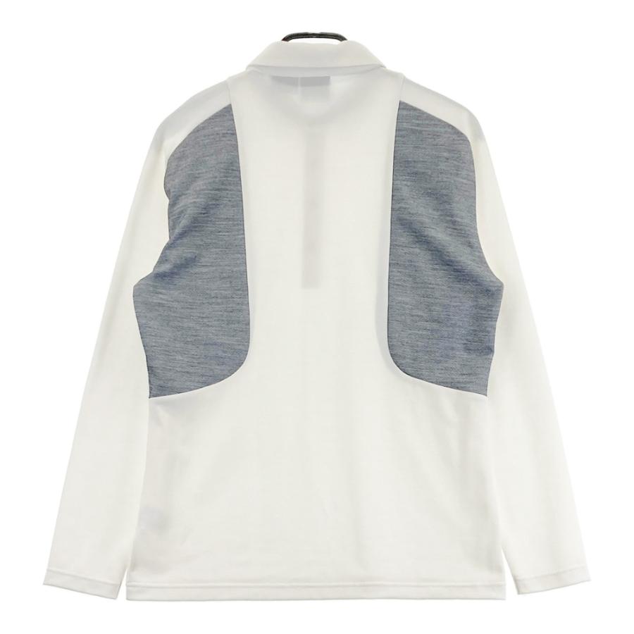 DESCENTE デサントゴルフ ポロシャツ ホワイト/グレー の バイカラー DESCENTE GOLF デサントゴルフ バイカラー 長袖ポロシャツ ホワイト系