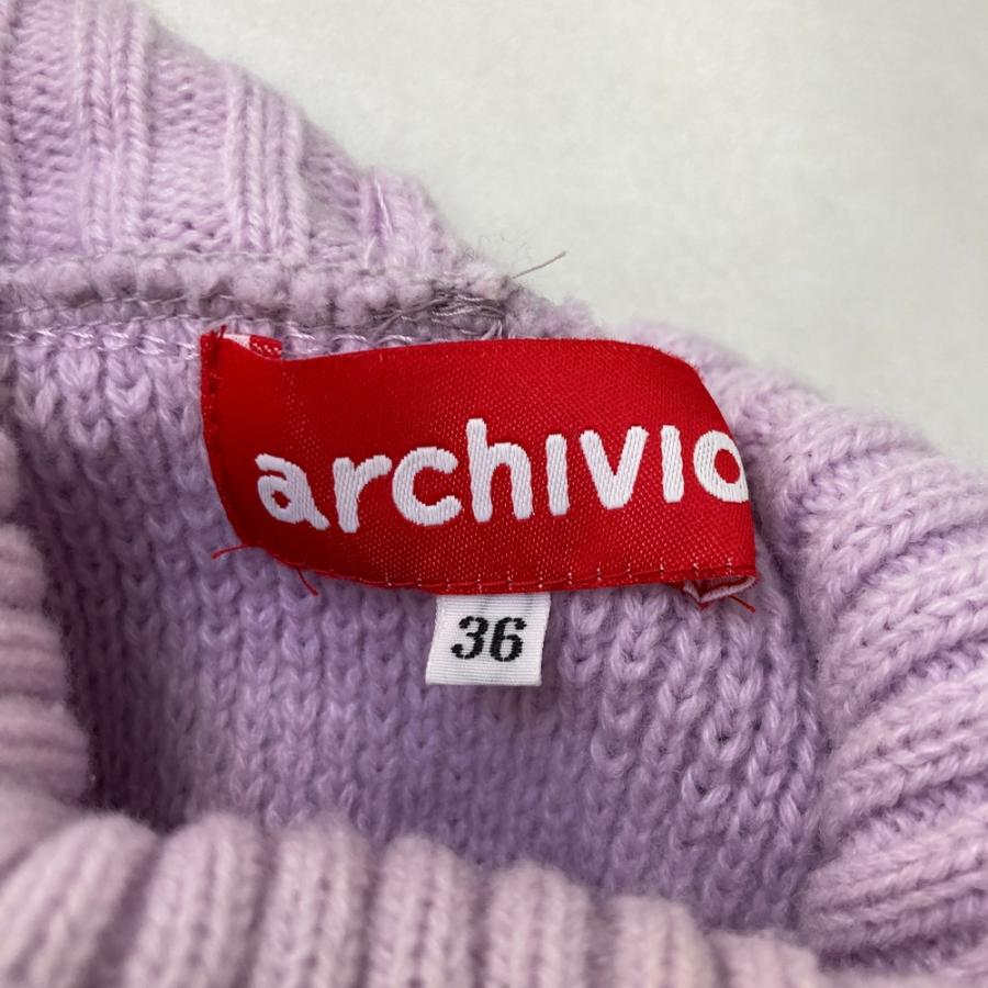 (美品)アルチビオarchivio タートルネックセーターサイズ36 ARCHIVIO アルチビオ タートルネック ニットセーター フリンジ ピンク