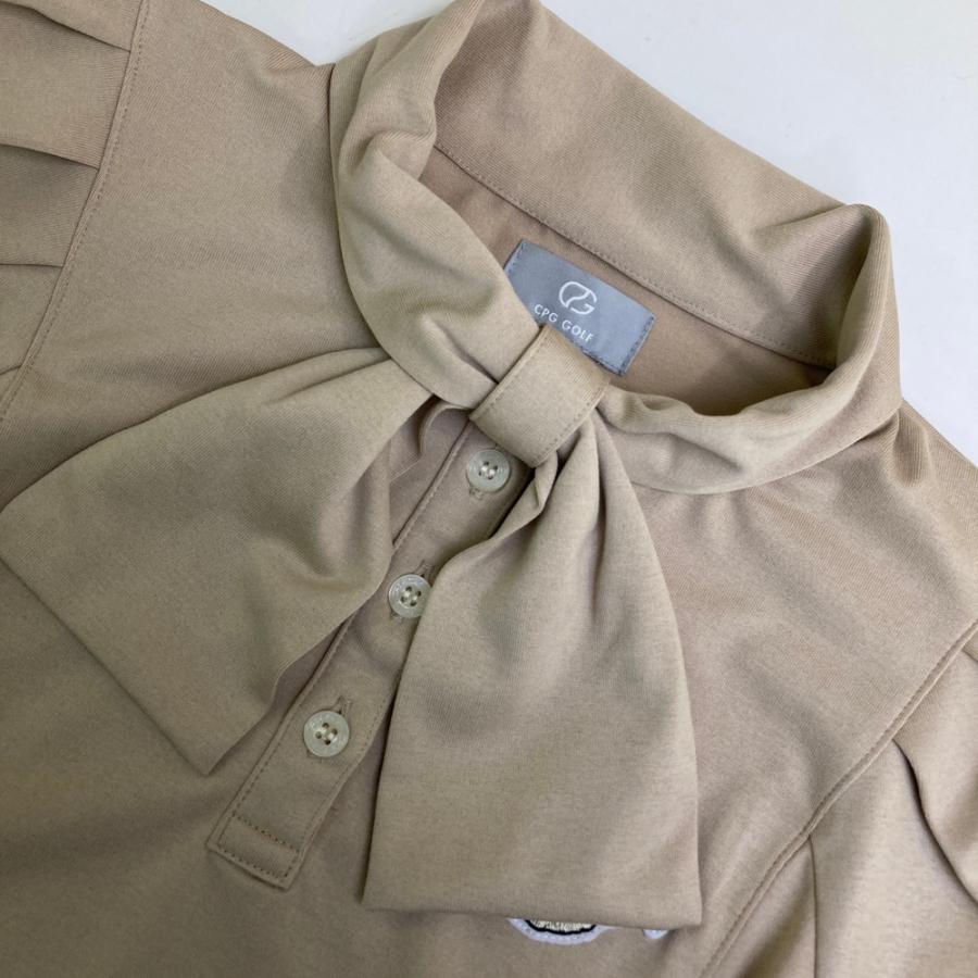 サイズ：2 CPG GOLF シーピージーゴルフ 1101-24210 長袖ボウタイシャツ  ベージュ系 [240101676109] ゴルフウェア レディース ストスト 新品】CPG GOLF シーピージーゴルフ 1101-24210 長袖ボウタイシャツ