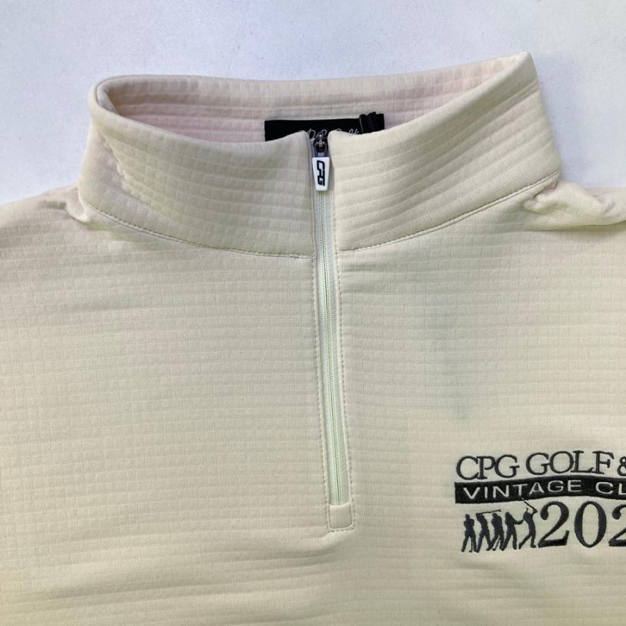 サイズ：4 CPG GOLF シーピージーゴルフ 2103-25223 ハーフジップ スウェット  ホワイト系 [240101676530] ゴルフウェア メンズ ストスト 新品】CPG GOLF シーピージーゴルフ 2103-25223 ハーフジップ