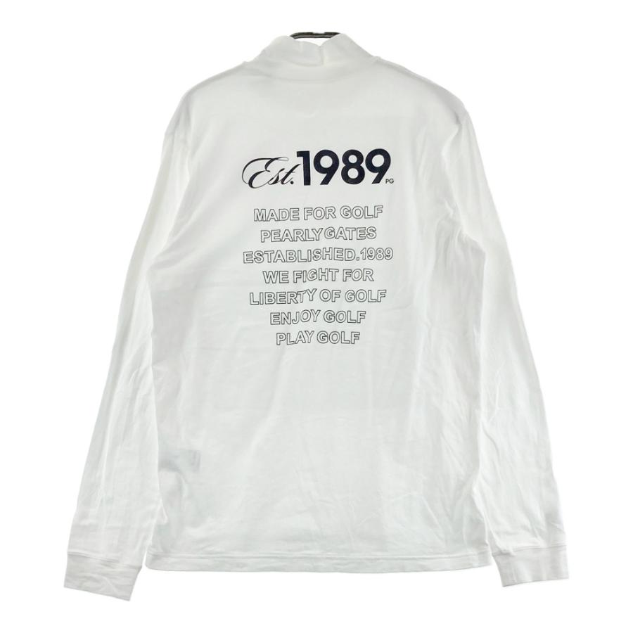 サイズ：5 PEARLY GATES パーリーゲイツ 2025年モデル ハイネック 長袖Tシャツ  ホワイト系 [240101644416] ゴルフウェア メンズ ストスト PEARLY GATES（パーリーゲイツ） 2025年モデル ハイネック 長袖Tシャツ