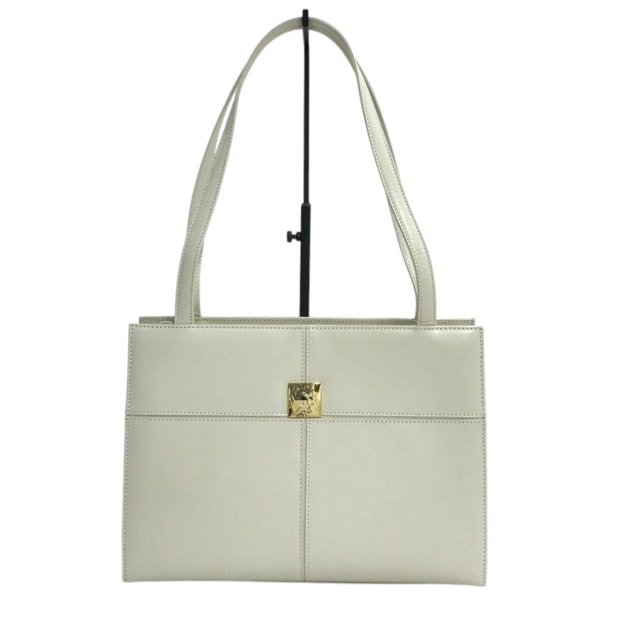 YVES SAINT LAURENT イヴ・サンローラン レザー ハンドバッグ ホワイト