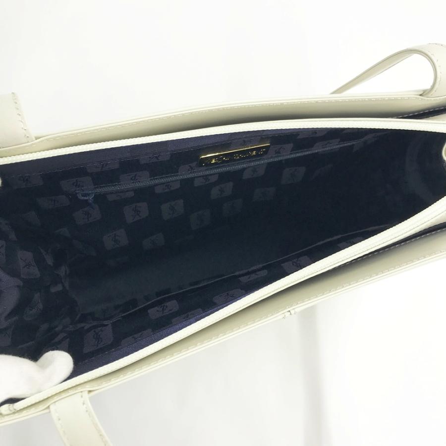 YVES SAINT LAURENT イヴ・サンローラン レザー ハンドバッグ ホワイト