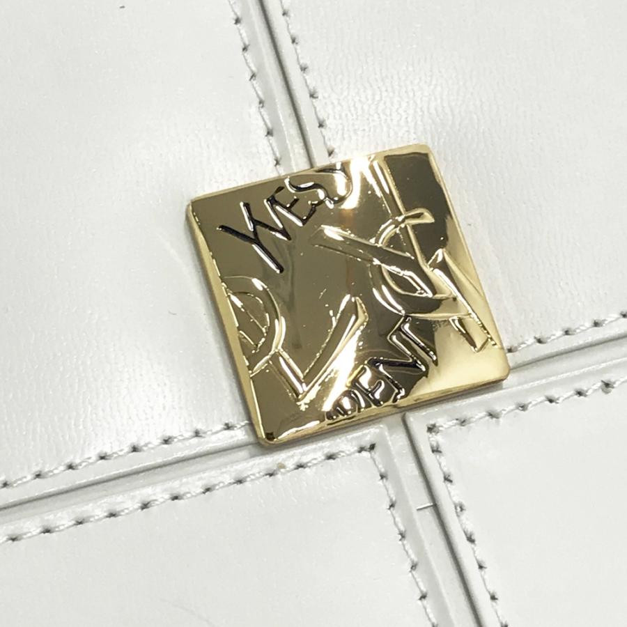 YVES SAINT LAURENT イヴ・サンローラン レザー ハンドバッグ ホワイト