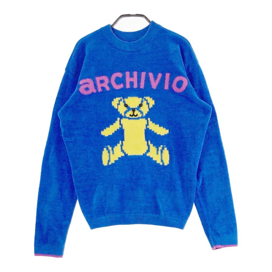 ARCHIVIO アルチビオ ベロアモール ニットプルオーバー ブルー系 38