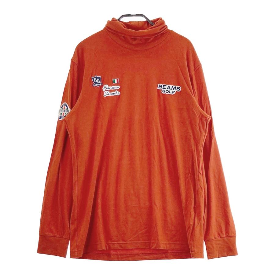 サイズ：XL BEAMS GOLF ビームスゴルフ  タートルネック 長袖Tシャツ  オレンジ系 [240101679906] ゴルフウェア メンズ ストスト BEAMS GOLF ビームスゴルフ タートルネック 長袖Tシャツ オレンジ系 XL