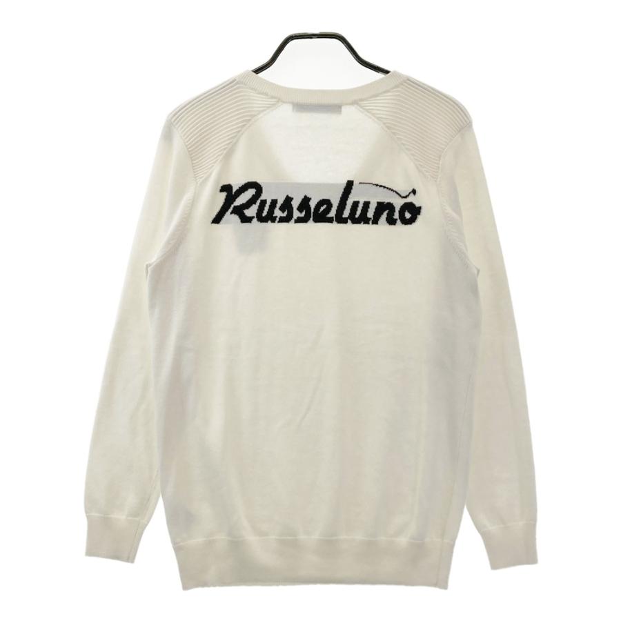 Russeluno（ラッセルノ） ウール混 Vネック ニットセーター ルチャ