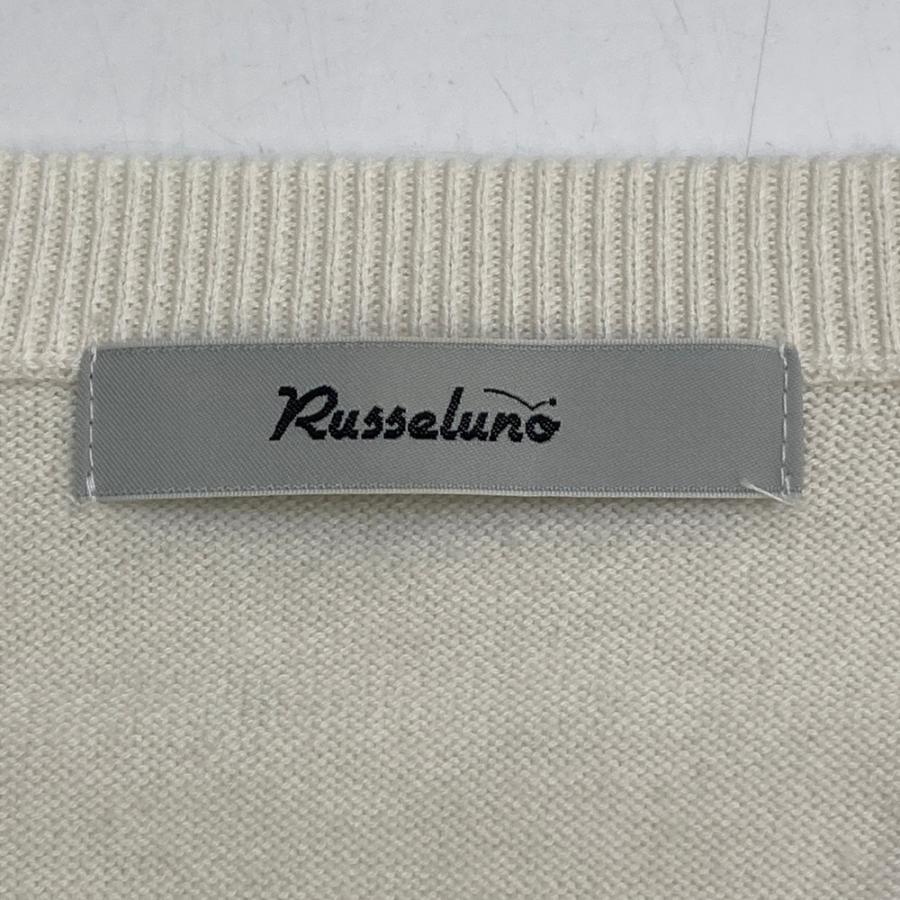 Russeluno（ラッセルノ） ウール混 Vネック ニットセーター ルチャ