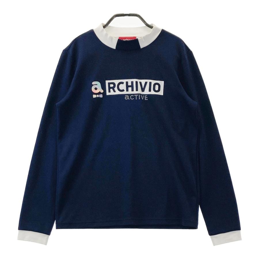 archivio ハイネックシャツ ネイビー ゴルフウェア ARCHIVIO アルチビオ ハイネック 長袖Tシャツ ネイビー系 36 ゴルフ