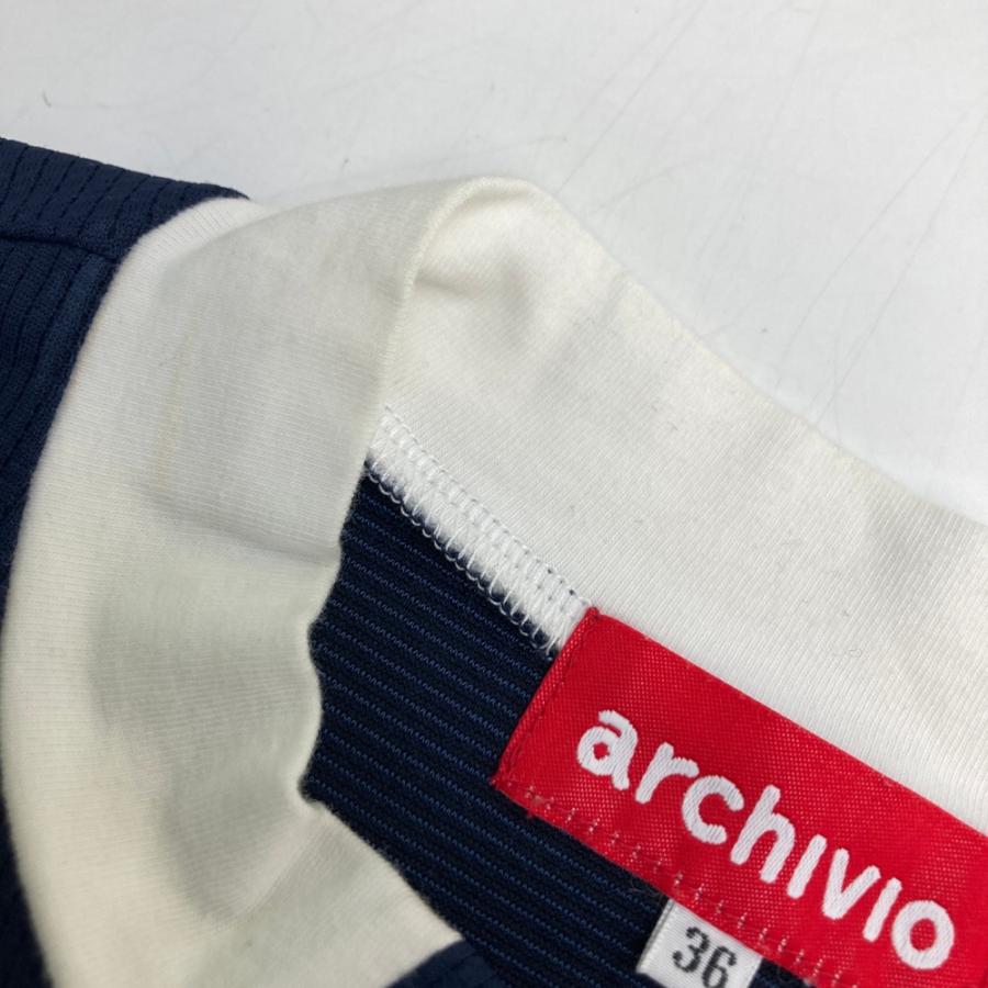 ARCHIVIO アルチビオ ハイネック 長袖Tシャツ ネイビー系 36 ゴルフ