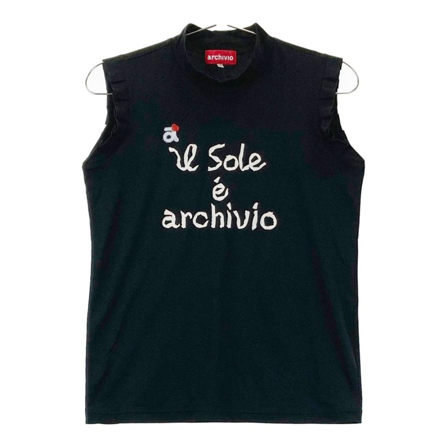 サイズ：36 ARCHIVIO アルチビオ  ハイネックノースリーブシャツ  ブラック系 [240101615727] ゴルフウェア レディース ストスト archivio（アルチビオ） ハイネック ノースリーブシャツ ブラック系 36
