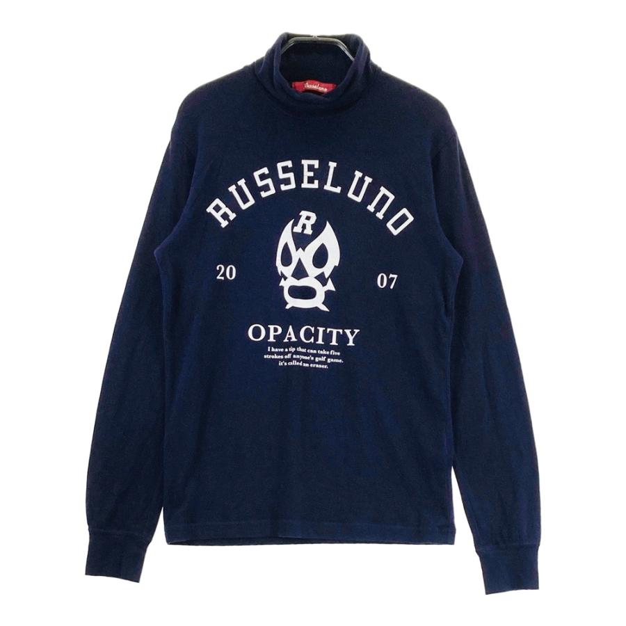 RUSSELUNO ラッセルノ タートルネック 長袖Tシャツ ルチャ ネイビー系