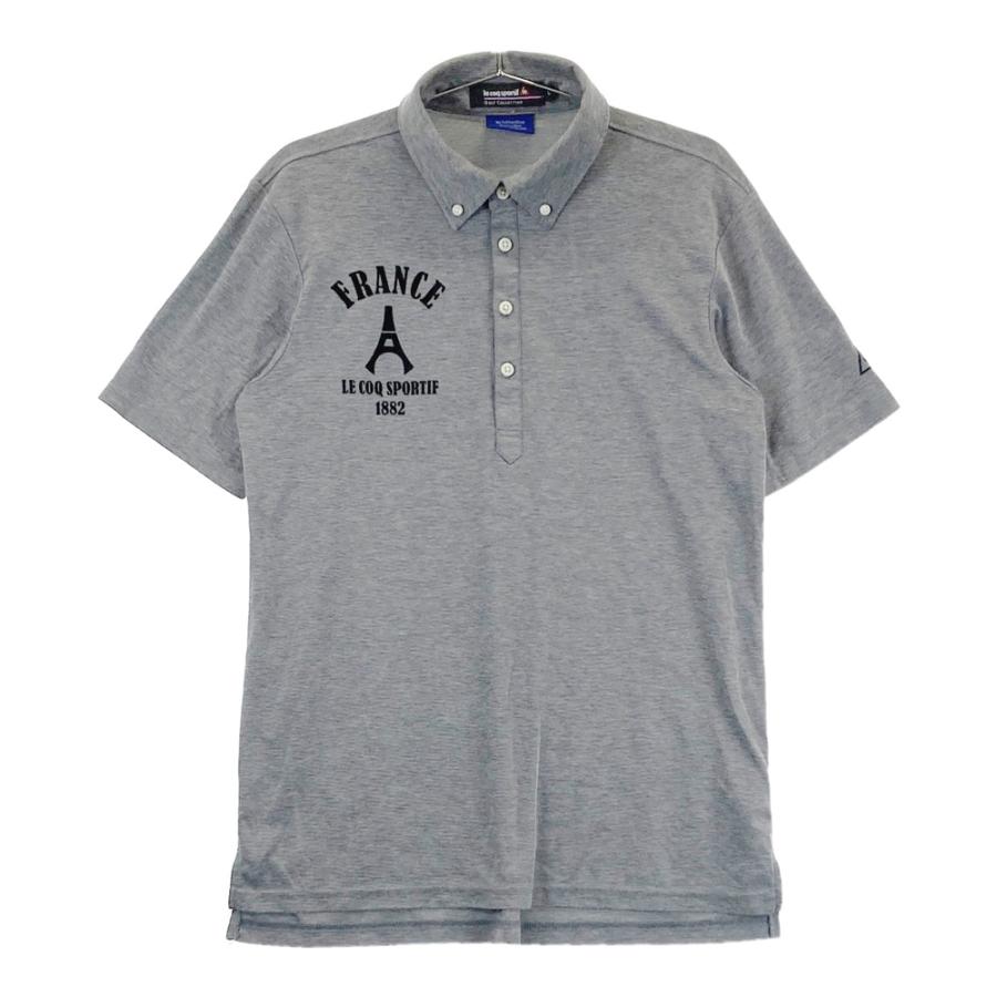 LE COQ GOLF ルコックゴルフ 半袖ポロシャツ ボタンダウン グレー系 L