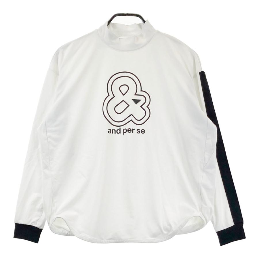 AND PER SE アンパスィ ハイネック長袖Tシャツ ホワイト系 L ゴルフ 