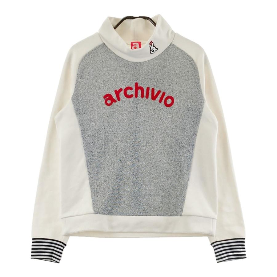 archivio 人気完売商品 アルチビオ モックネックスウェットトップス ARCHIVIO アルチビオ モックネック長袖スウェット ホワイト系 38