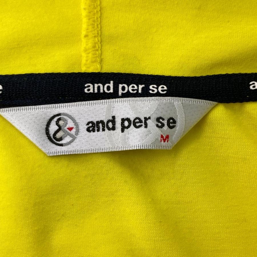AND PER SE アンパスィ フード付き 長袖Tシャツ イエロー系 M ゴルフ 
