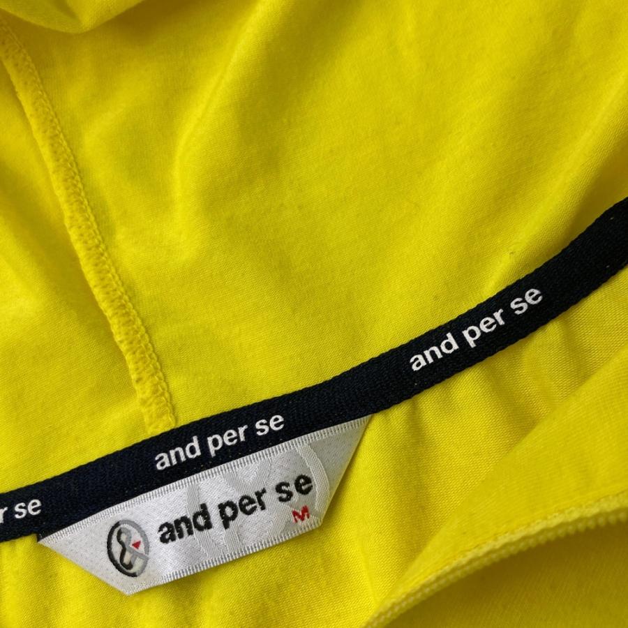 AND PER SE アンパスィ フード付き 長袖Tシャツ イエロー系 M ゴルフ 