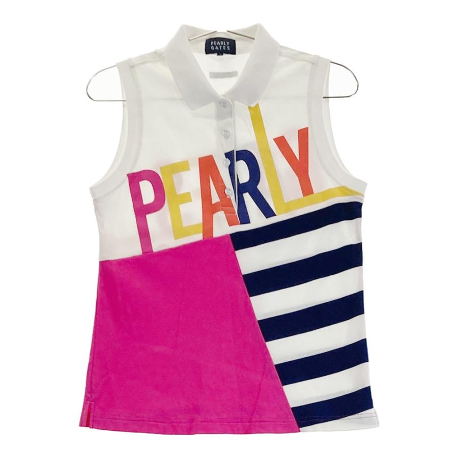 【定価2.4万】PEARLYGATES ゴルフウェア ノースリーブロゴポロシャツ PEARLY GATES（パーリーゲイツ） ノースリーブポロシャツ ロゴ