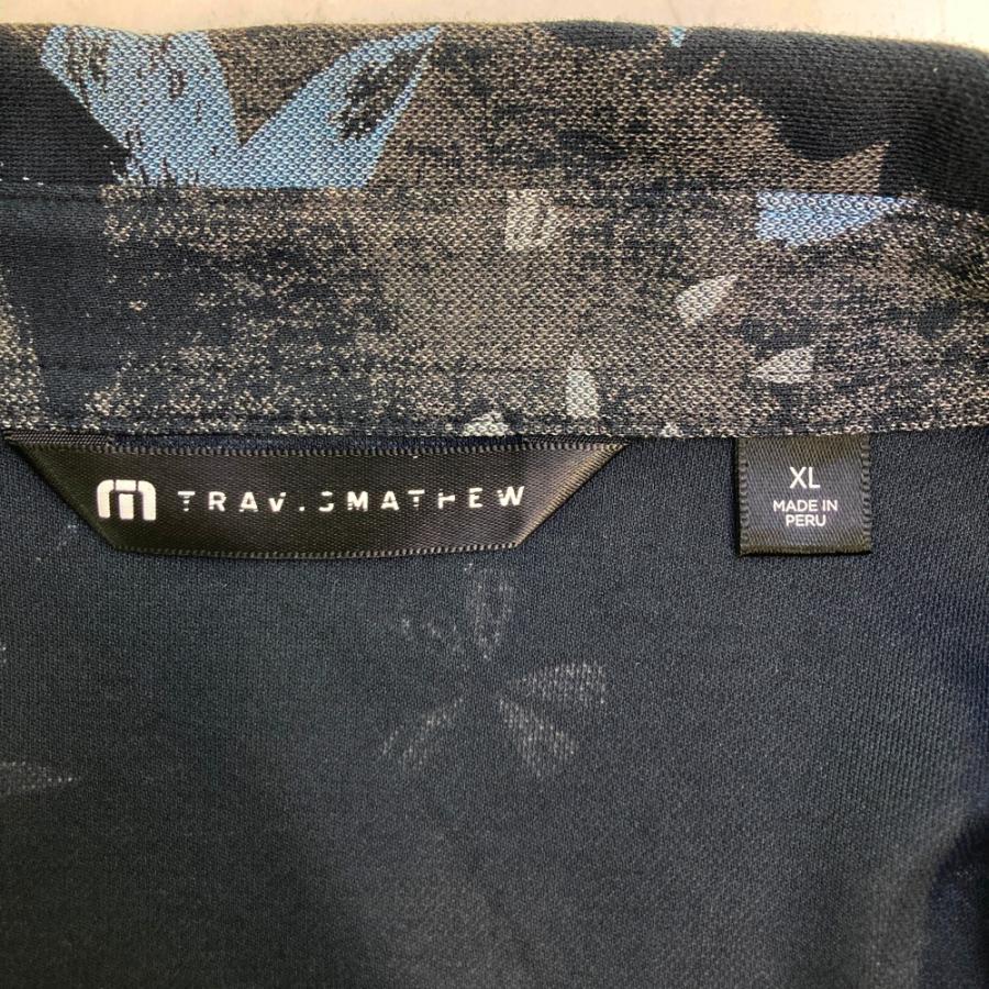 サイズ：XL TRAVIS MATHEW トラビスマシュー A40140J 半袖ポロシャツ 総柄 ブラック系 [240101684476] ゴルフウェア メンズ ストスト TRAVISMATHEW トラビスマシュー A40140J 半袖ポロシャツ 総柄 ブラック