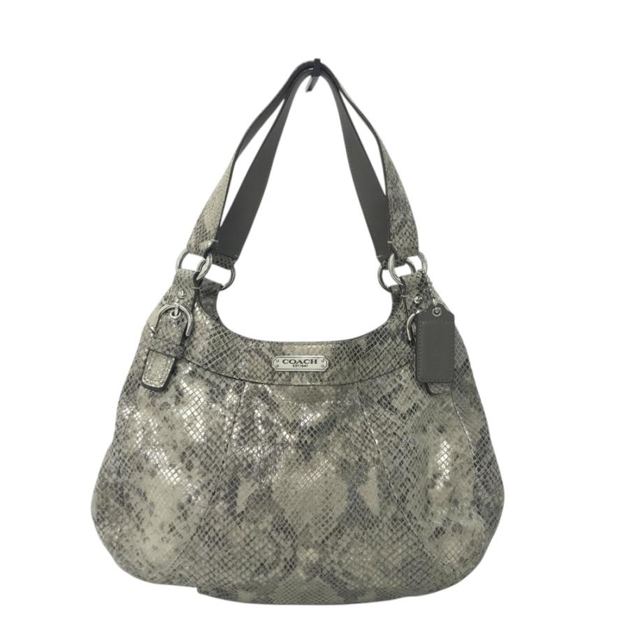 COACH コーチ F19678 ショルダーバッグ パイソン調 グレー系