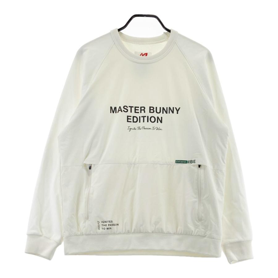サイズ：5 MASTER BUNNY EDITION マスターバニーエディション 2024年モデル 裏起毛 切替 長袖トレーナー  ホワイト系 [240101685057] ゴルフウェア メンズ ストスト MASTER BUNNY EDITION（マスターバニーエディション） 2024年モデル 裏