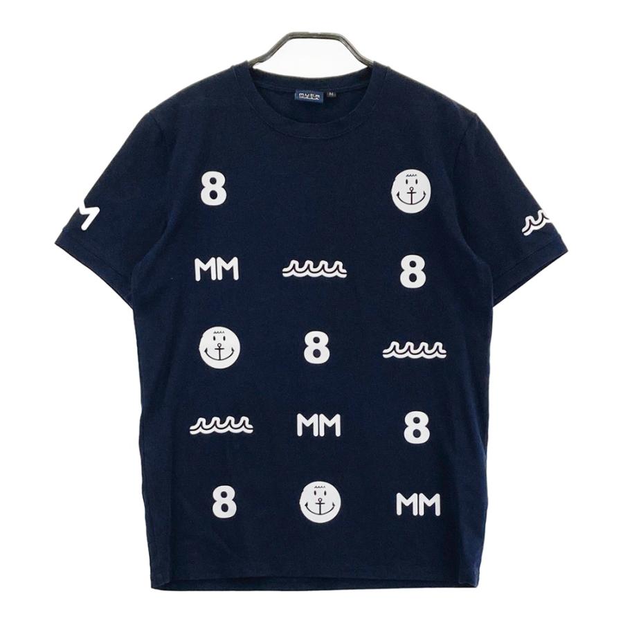 MUTA MARINE ムータマリン 半袖Tシャツ 総柄 ネイビー系 M ゴルフ