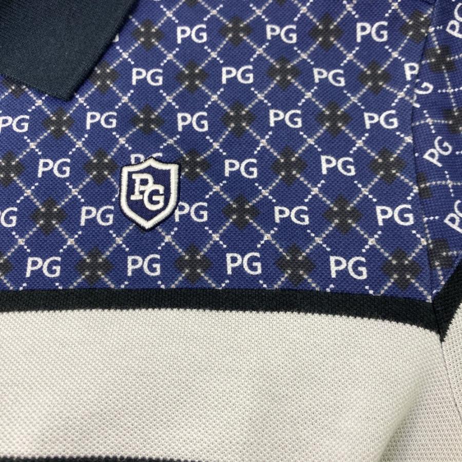 PEARLY GATES パーリーゲイツ 半袖ポロシャツ ロゴ 総柄 ネイビー系 5