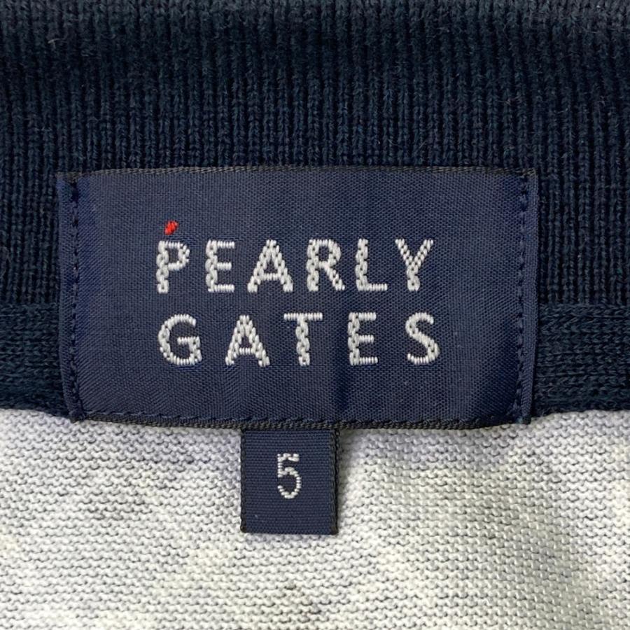 PEARLY GATES パーリーゲイツ 半袖ポロシャツ ロゴ 総柄 ネイビー系 5