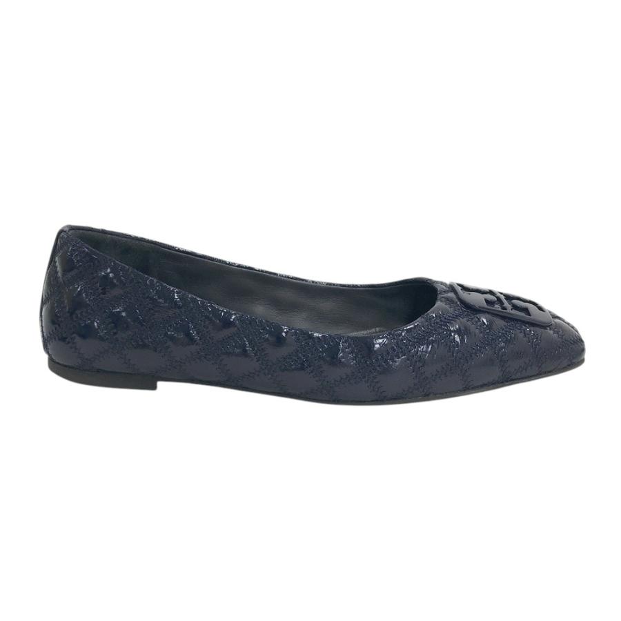 【美品】TORY BURCH ネイビー フラットシューズ　バレエシューズ TORY BURCH トリーバーチ フラットシューズ ネイビー系 7 レディース