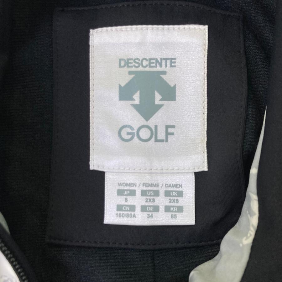 DESCENTE GOLF デサントゴルフ 裏起毛 ジップジャケット 総柄 グレー系