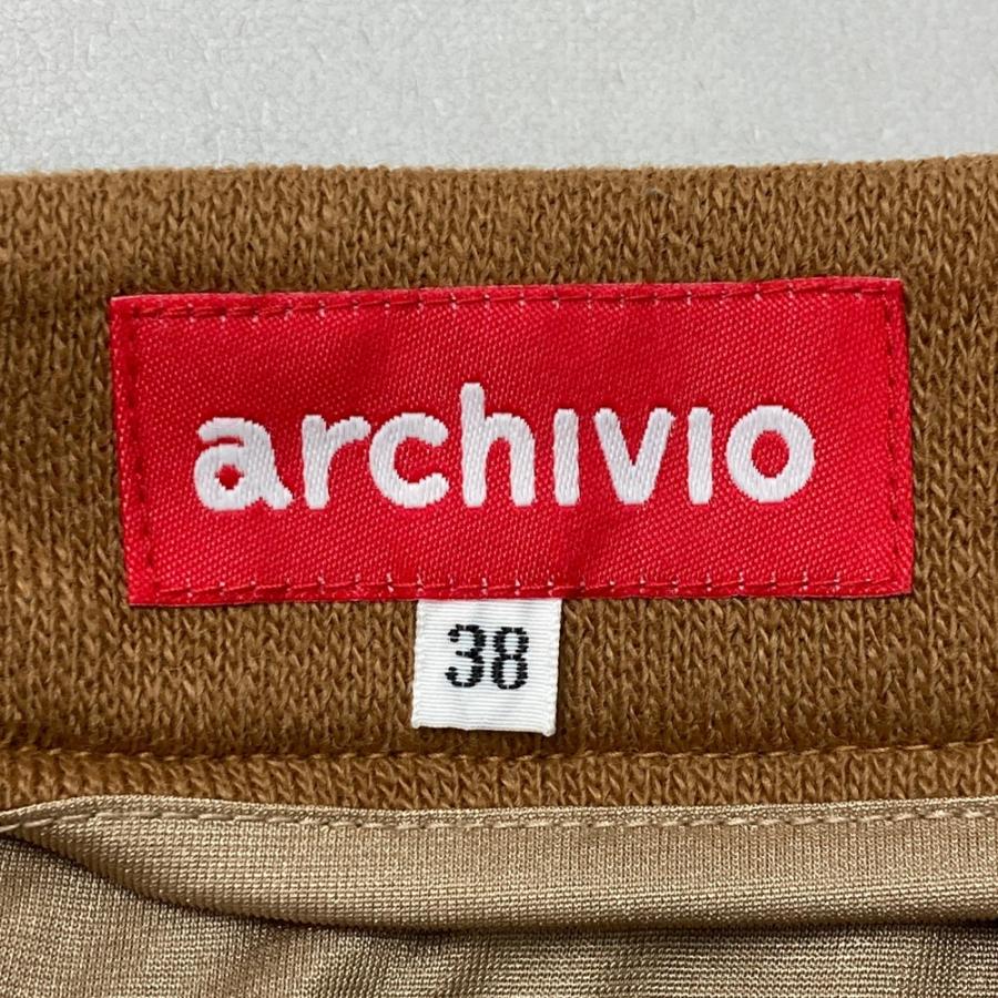 サイズ：38 ARCHIVIO アルチビオ 裏地付 ウール混 ニットスカート