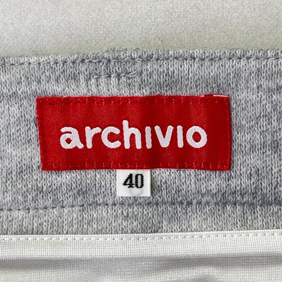 ARCHIVIO アルチビオ ウール混 裏地付 ニットスカート グレー系 40