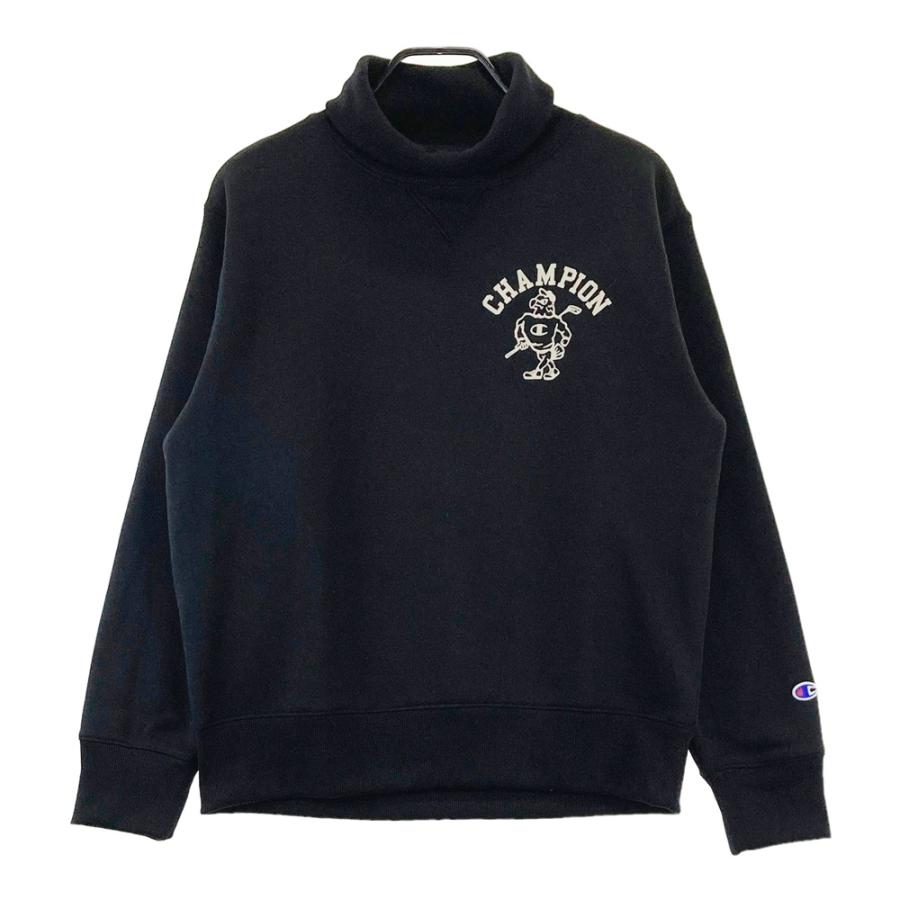 サイズ：MEDIUM CHAMPION GOLF チャンピオンゴルフ C3-CG003/2025年モデル タートルネック スウェットトレーナー 裏起毛  ブラック系 [240101689143] ゴルフウェア メンズ ストスト Champion（チャンピオン） CHAMPION GOLF チャンピオンゴルフ C3-CG003