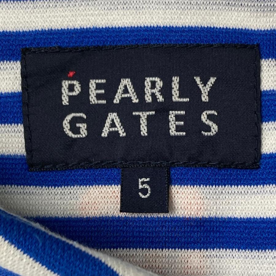 PEARLY GATES パーリーゲイツ 半袖ポロシャツ ストライプ柄 ブルー系 5