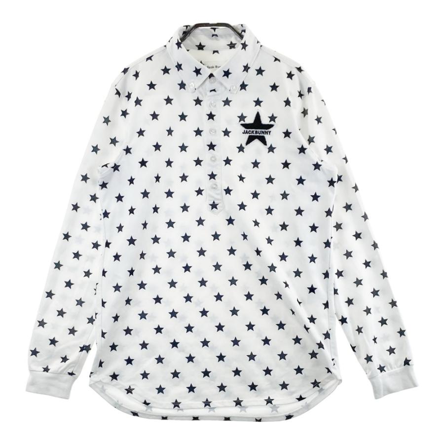 Jack Bunny!! 星柄ゴルフウェア セットアップ上下 メンズＬＬサイズ６ Jack Bunny!!（ジャックバニー） JACK BUNNY 長袖ポロシャツ ボタン
