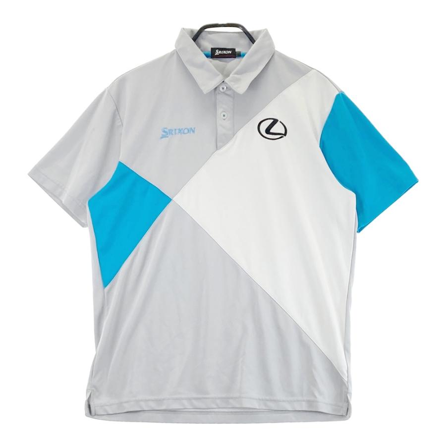 スリクソン レクサス 半袖ゴルフポロシャツ　L SRIXON スリクソン レクサス 半袖ポロシャツ グレー系 ゴルフウェア