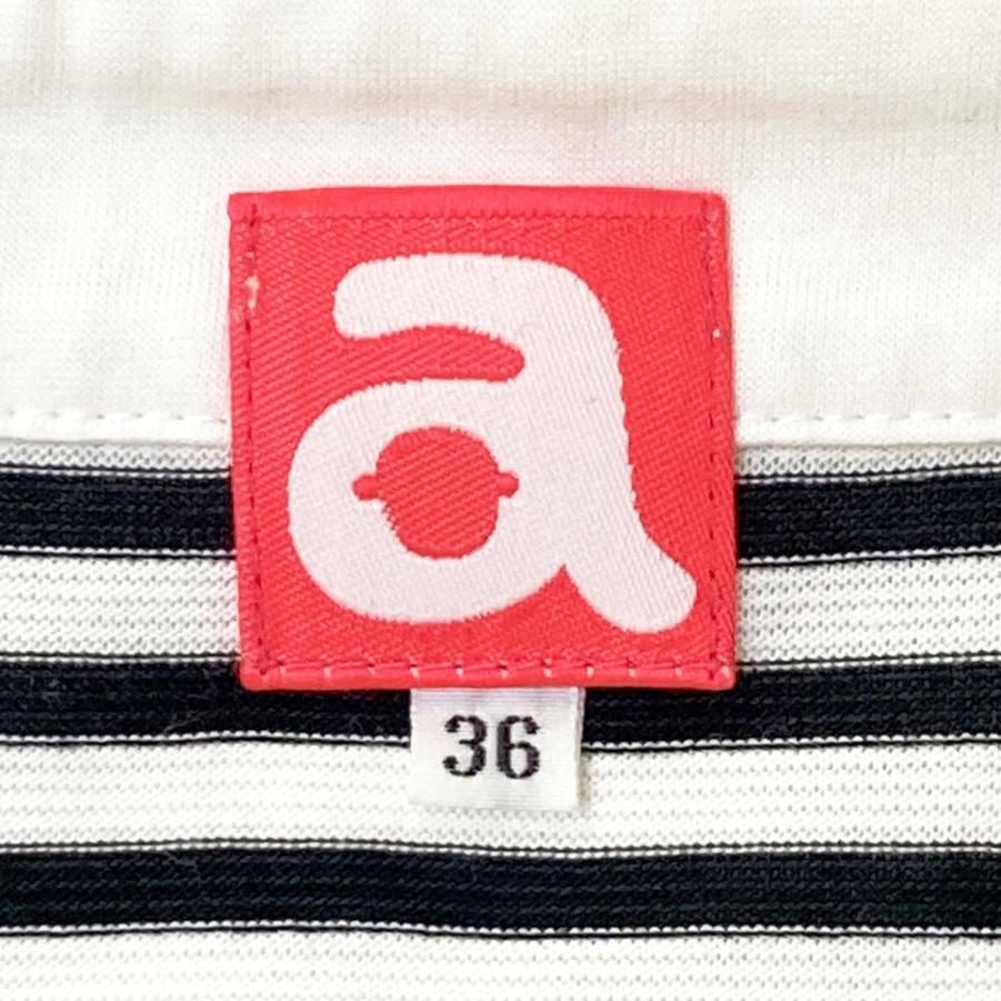 ARCHIVIO アルチビオ ノースリーブポロシャツ ストライプ柄 ホワイト系