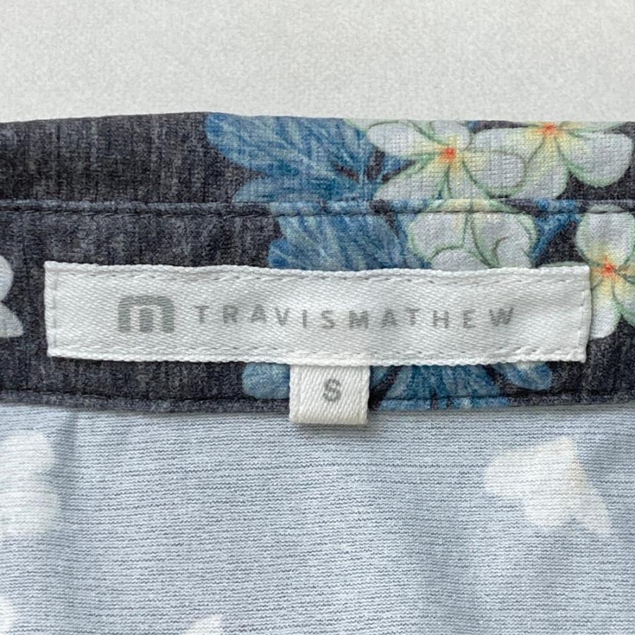 TRAVISMATHEW トラビスマシュー 半袖ポロシャツ 花柄 グレー系 S