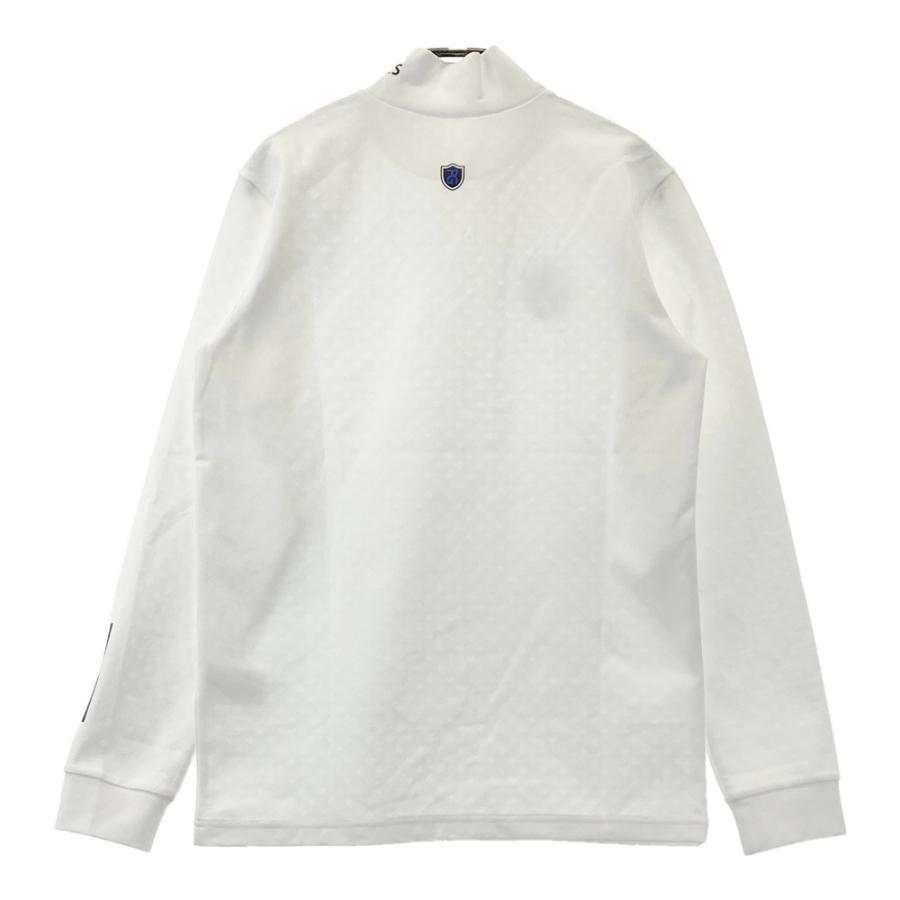 PEARLY GATES パーリーゲイツ モックネック 長袖Tシャツ 総柄 ホワイト