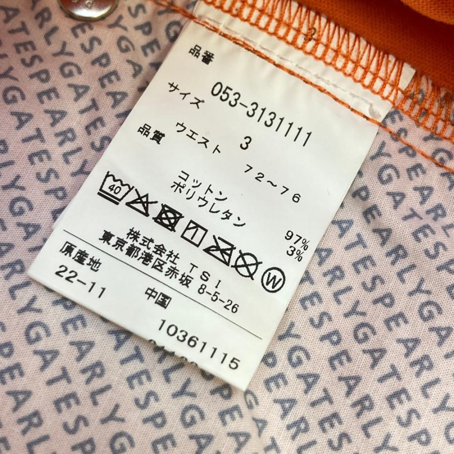 PEARLY GATES パーリーゲイツ ストレッチパンツ オレンジ系 3 ゴルフ