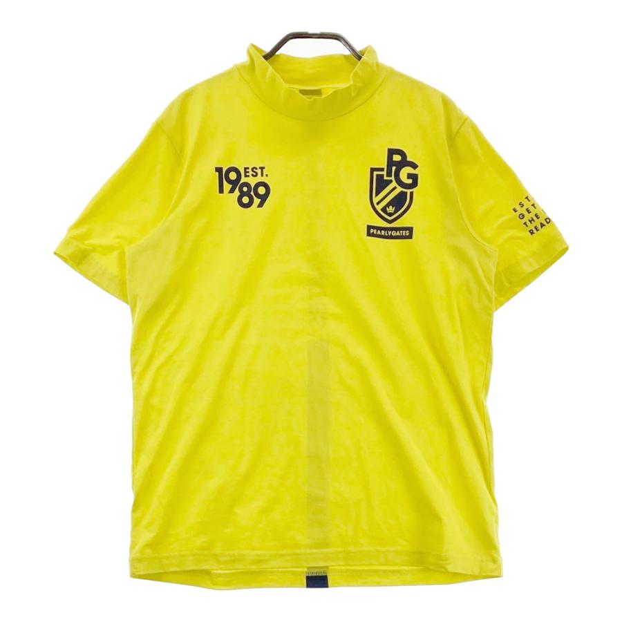 PEARLY GATES モックネックシャツ イエロー サイズ5 PEARLY GATES（パーリーゲイツ） モックネック 半袖Tシャツ イエロー系