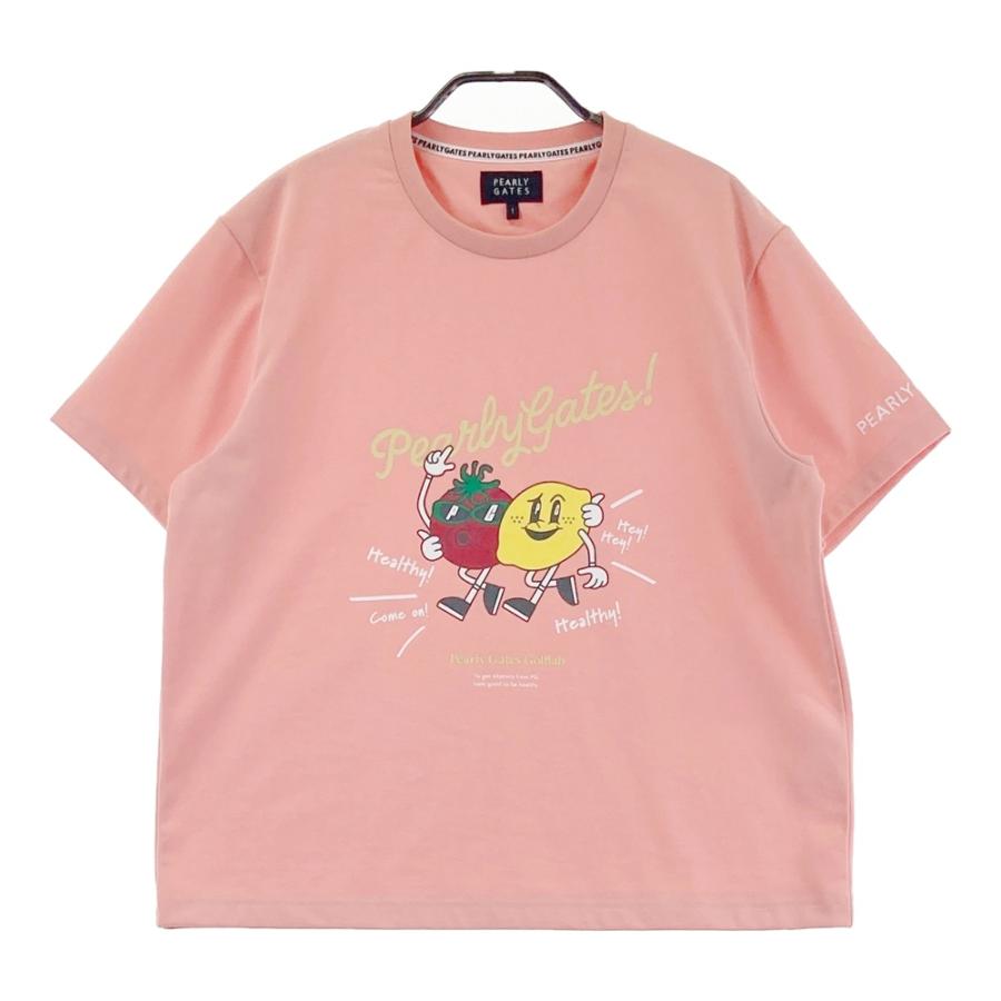 サイズ：1 PEARLY GATES パーリーゲイツ 2025年モデル 半袖Tシャツ  ピンク系 [240101692353] ゴルフウェア レディース ストスト PEARLY GATES（パーリーゲイツ） 2025年モデル 半袖Tシャツ ピンク系 1