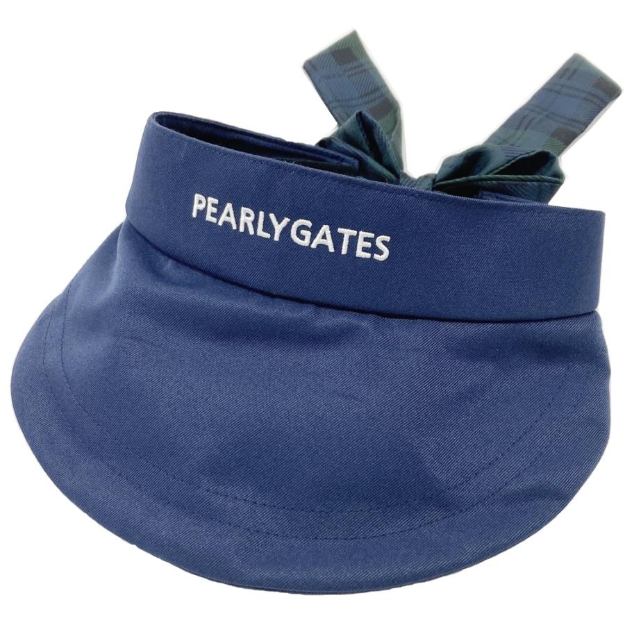 PEARLY GATES（パーリーゲイツ） サンバイザー リボン チェック柄