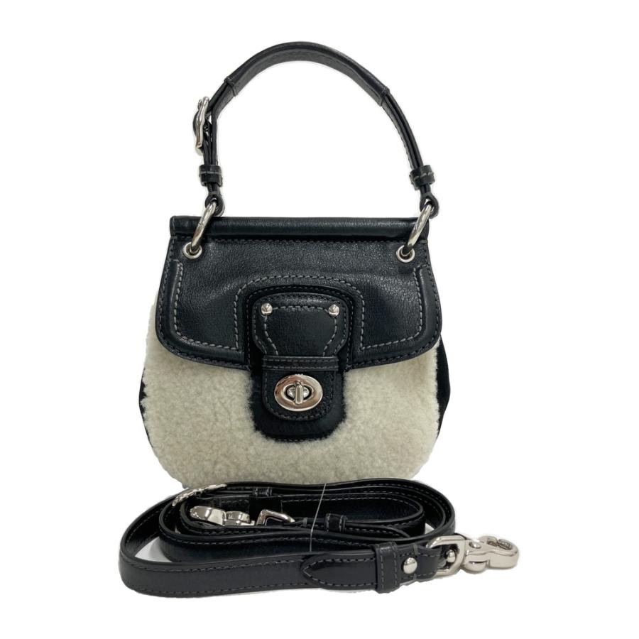 COACH（コーチ） 21230 ボア レザー 2WAY ミニ ハンドバッグ ホワイト