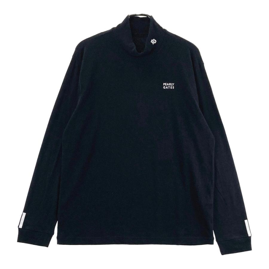 サイズ：5 PEARLY GATES パーリーゲイツ 2025年モデル ハイネック 長袖Tシャツ 総柄 ネイビー系 [240101740984] ゴルフウェア メンズ ストスト PEARLY GATES（パーリーゲイツ） 2025年モデル ハイネック 長袖Tシャツ