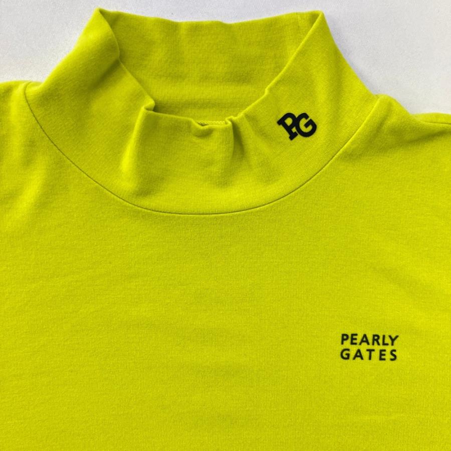 サイズ：7 PEARLY GATES パーリーゲイツ 2025年モデル ハイネック 長袖Tシャツ  グリーン系 [240101693634] ゴルフウェア メンズ ストスト PEARLY GATES パーリーゲイツ 2025年モデル ハイネック 長袖Tシャツ