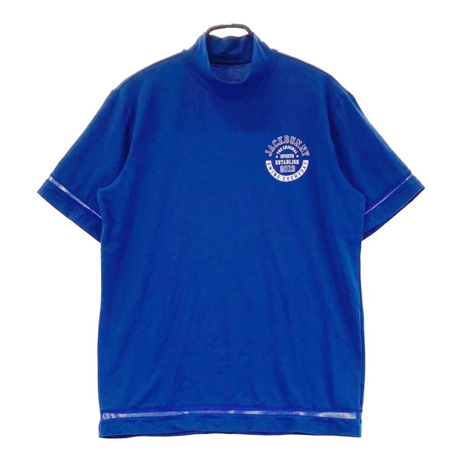 希少　新品未使用品　jack bunny!! 半袖ハイネックトップス JACK BUNNY ジャックバニー ハイネック 半袖Tシャツ ブルー系 6 ゴルフ