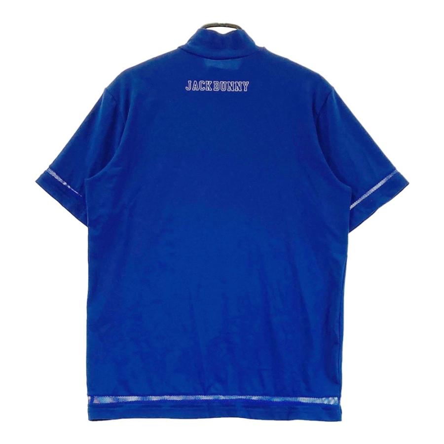 希少　新品未使用品　jack bunny!! 半袖ハイネックトップス JACK BUNNY ジャックバニー ハイネック 半袖Tシャツ ブルー系 6 ゴルフ