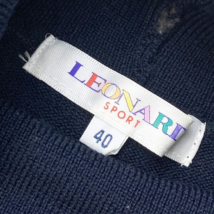 LEONARD SPORT レオナール スポーツ ウール 長袖ニットセーター 総柄